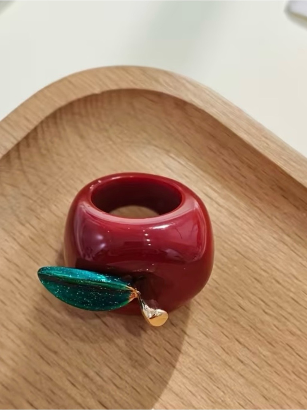 Chunky Red Apple Index Ring